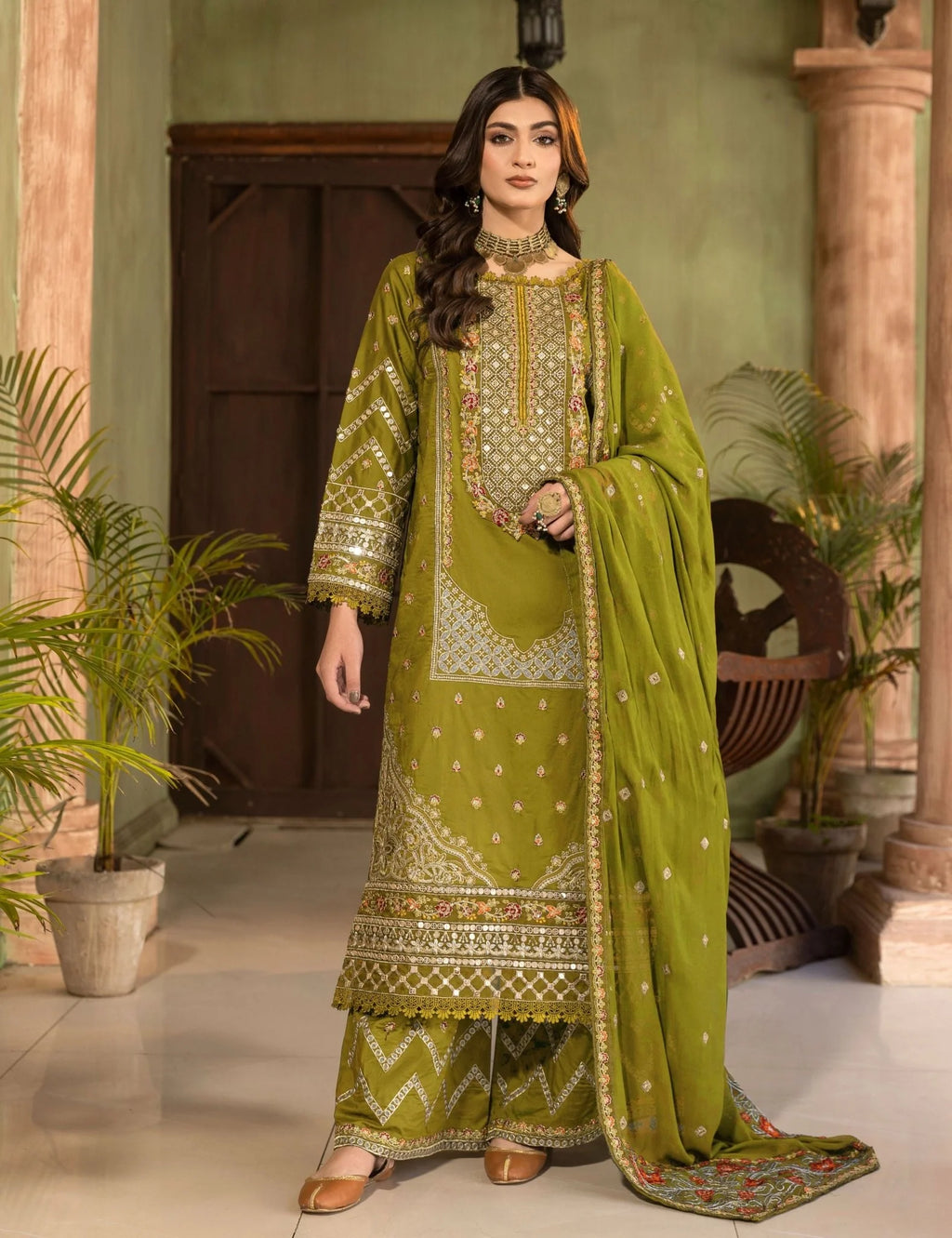 Embroidered Premium Viscose Suit CT-1716