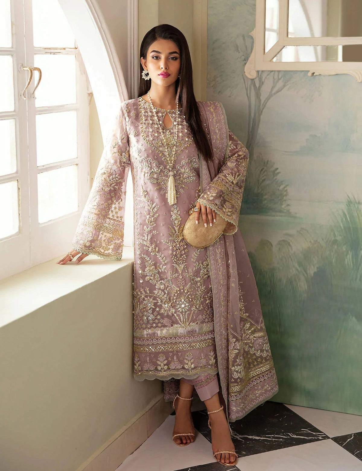Embroidered Premium Viscose Suit CT-1921
