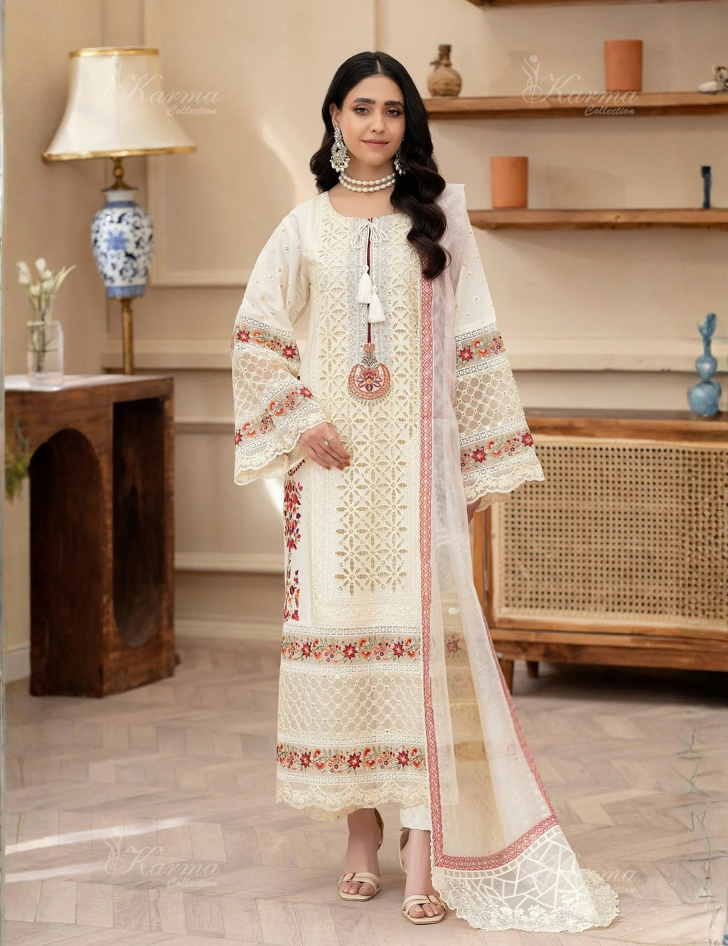 Embroidered Premium Viscose Suit CT-1749