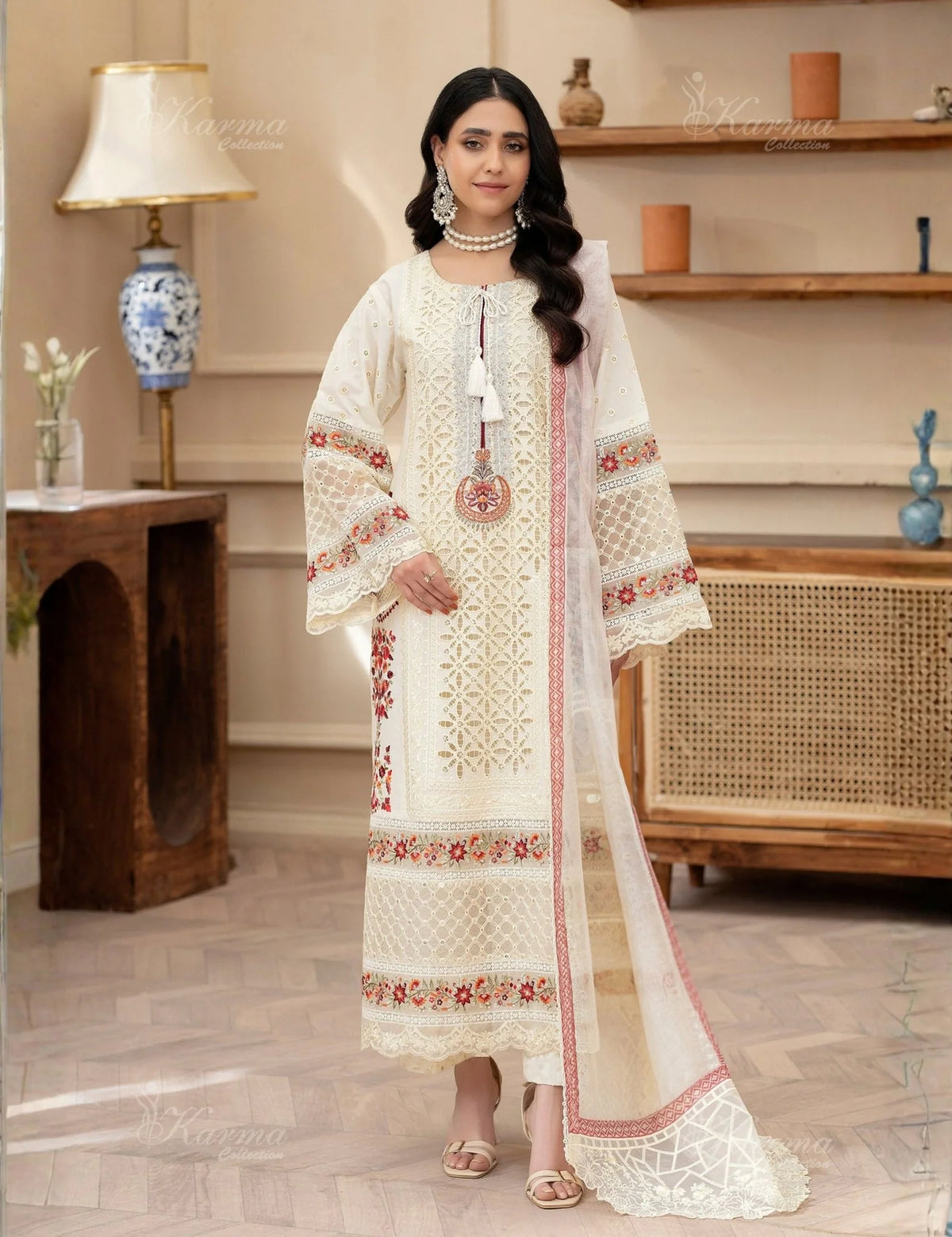Embroidered Premium Viscose Suit CT-1749
