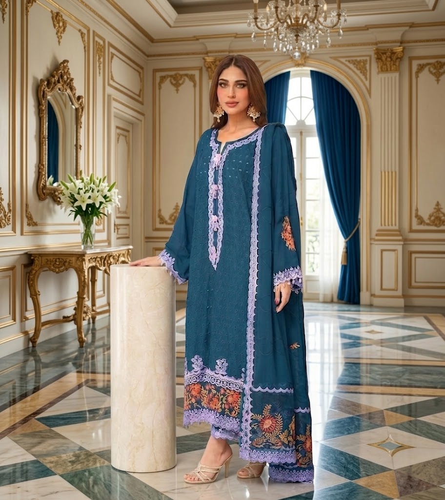 Embroidered Luxury Lawn Suit CT-535