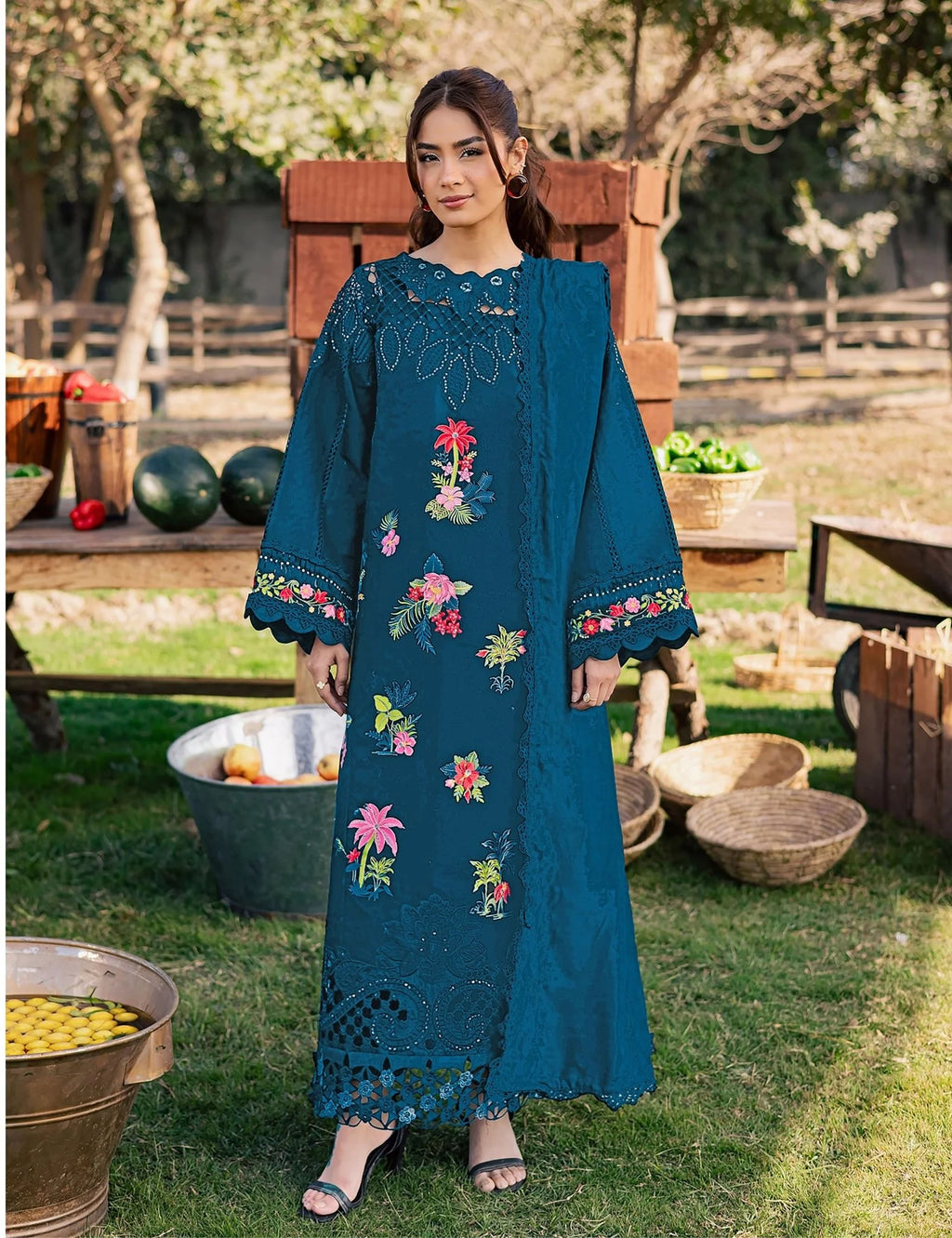 Embroidered Premium Viscose Suit CT-1924