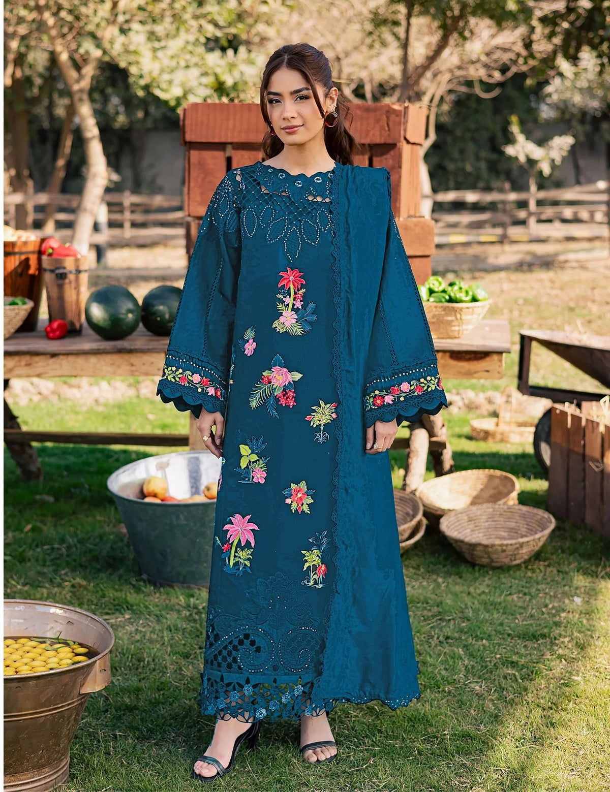 Embroidered Premium Viscose Suit CT-1924