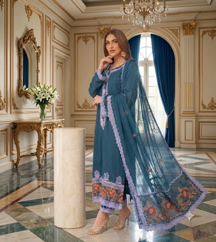 Embroidered Luxury Lawn Suit CT-535