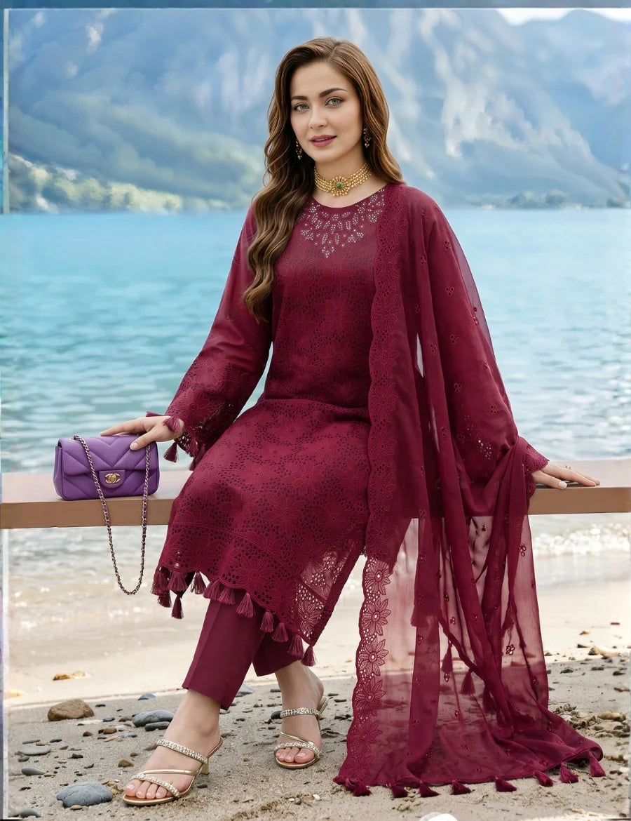 Embroidered Luxury Lawn Suit CT-817