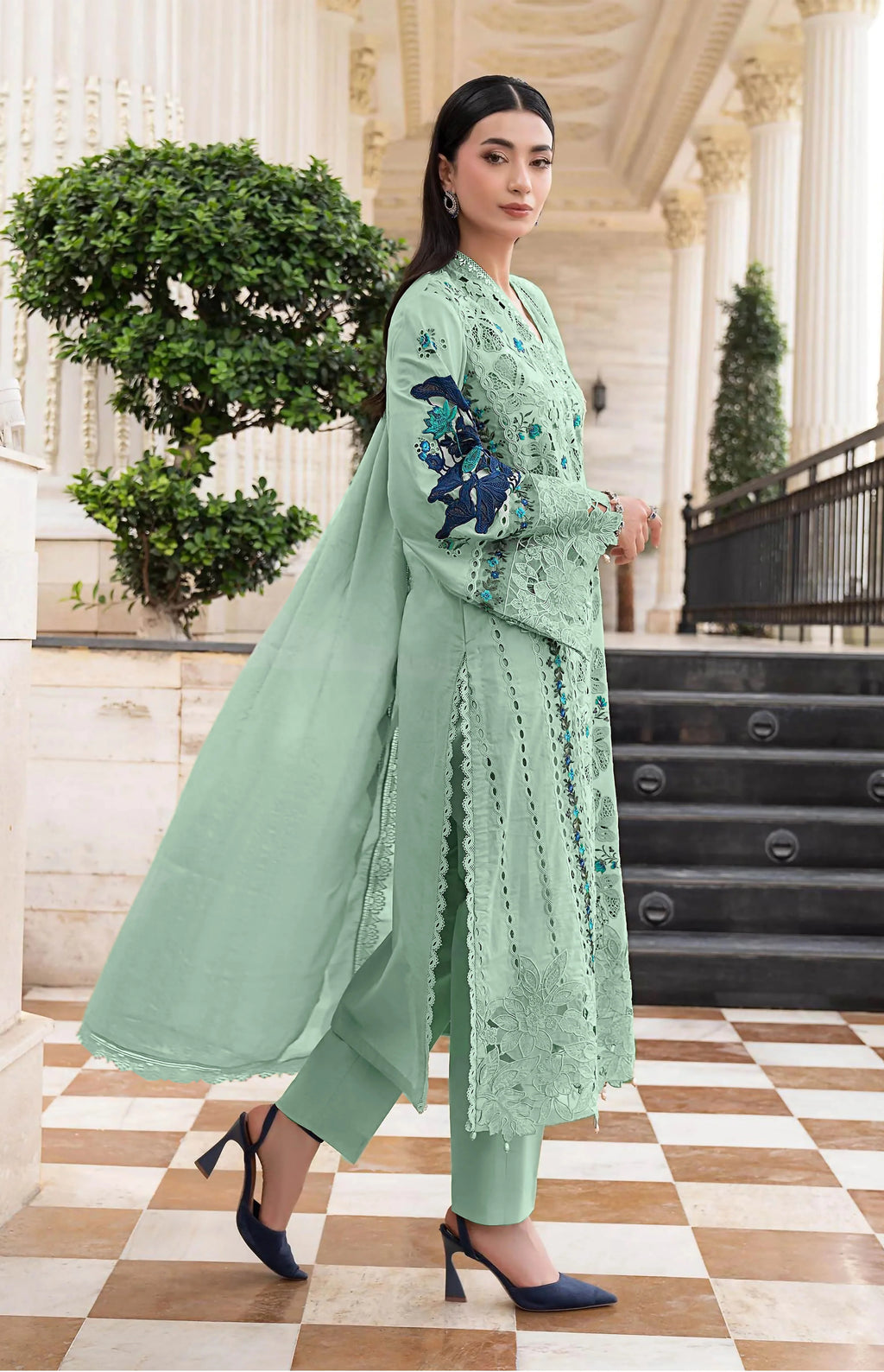 Embroidered Premium Viscose Suit CT-1933