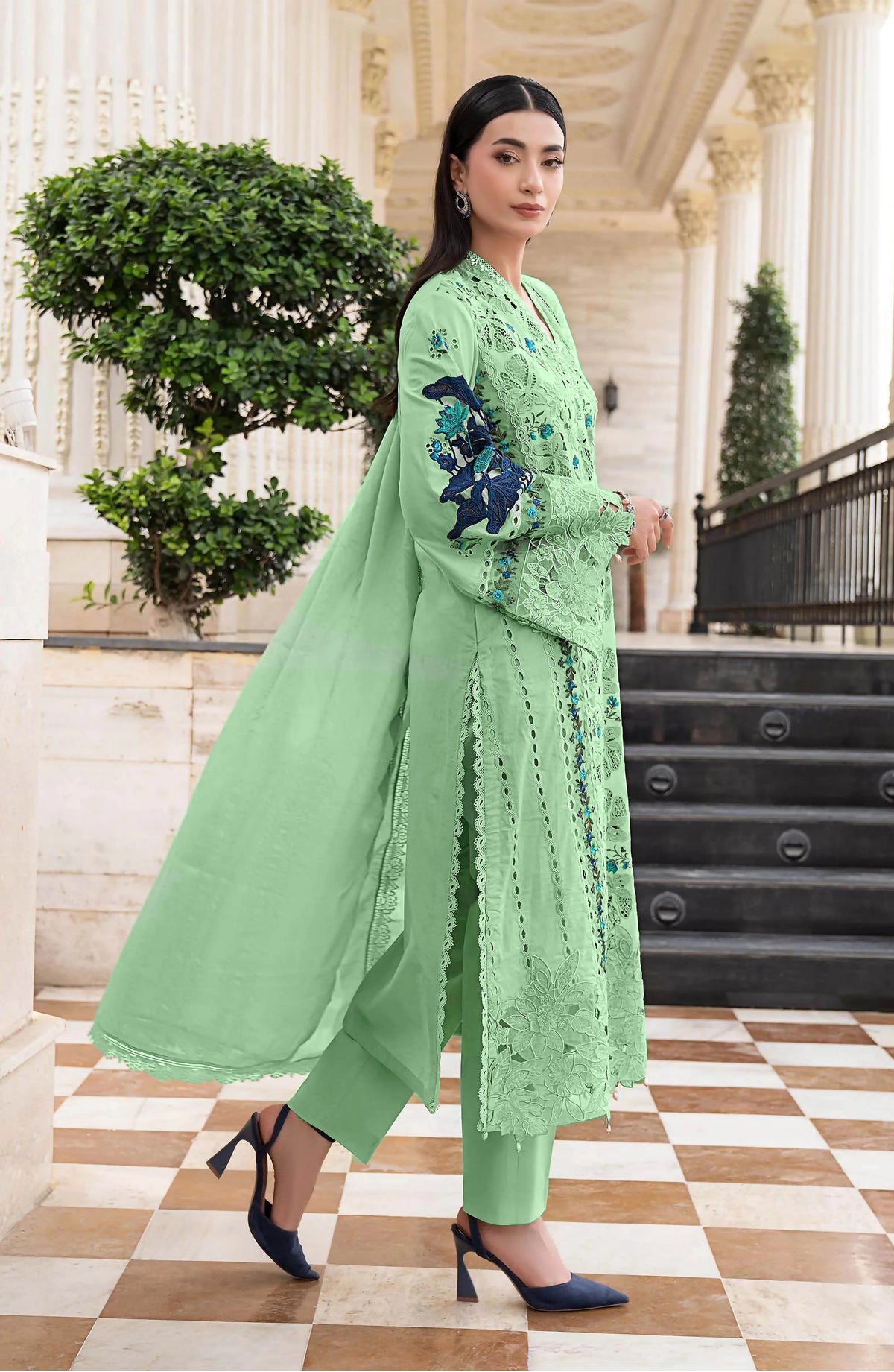 Embroidered Premium Viscose Suit CT-1933