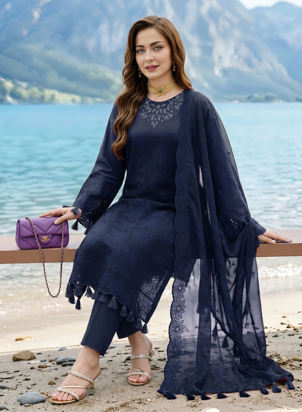Embroidered Luxury Lawn Suit CT-817