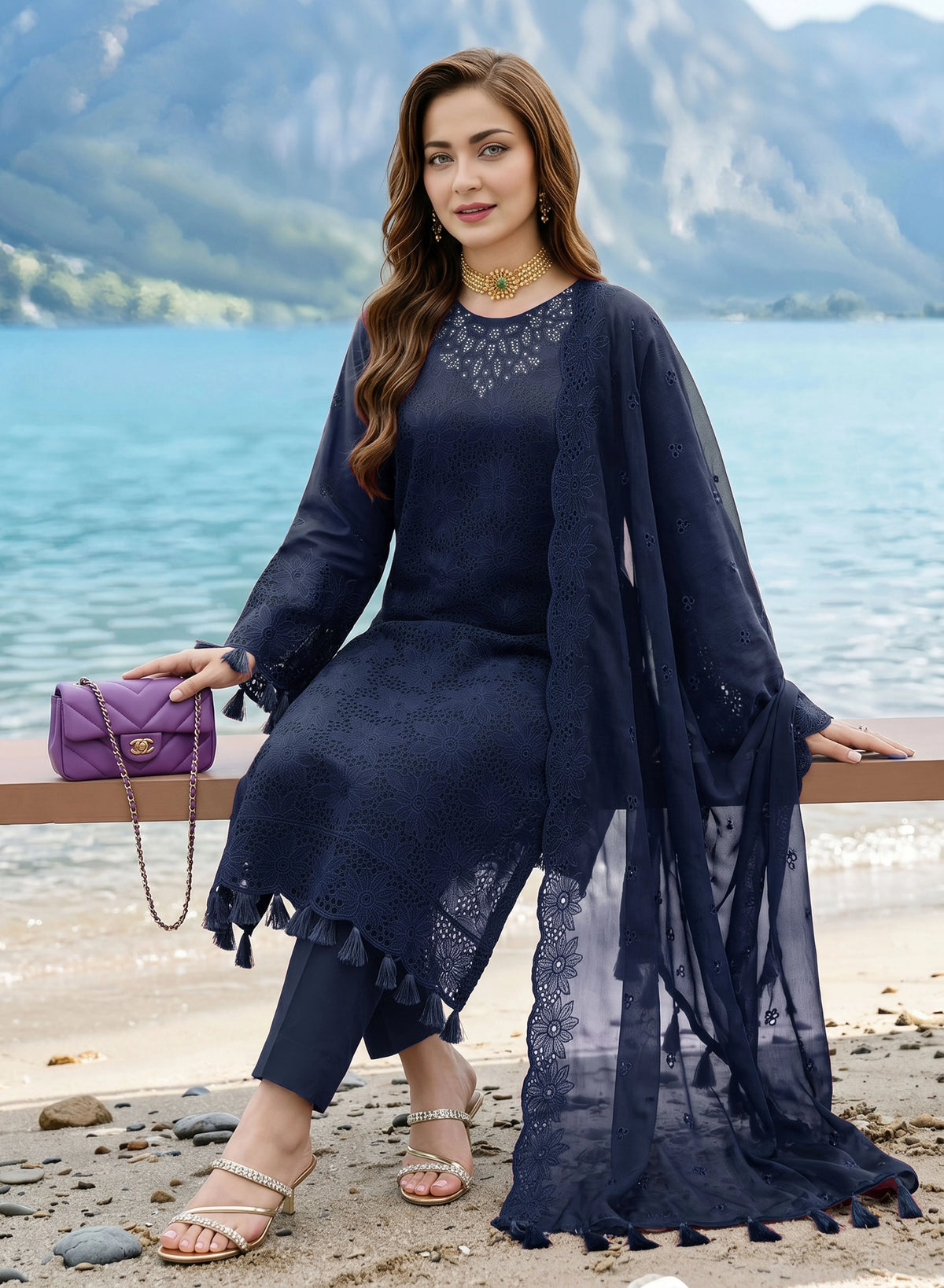 Embroidered Luxury Lawn Suit CT-817