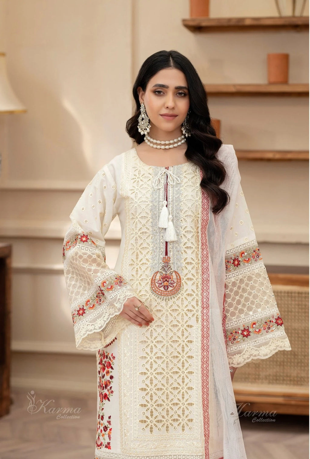 Embroidered Premium Viscose Suit CT-1749