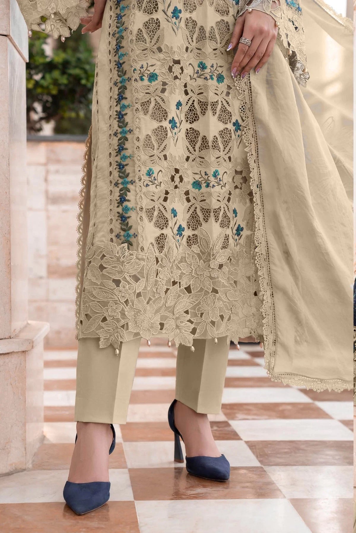 Embroidered Premium Viscose Suit CT-1933