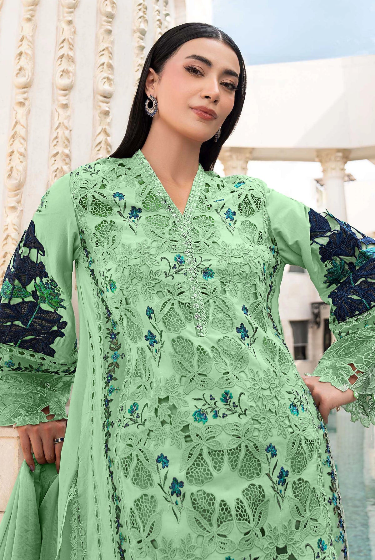 Embroidered Premium Viscose Suit CT-1933