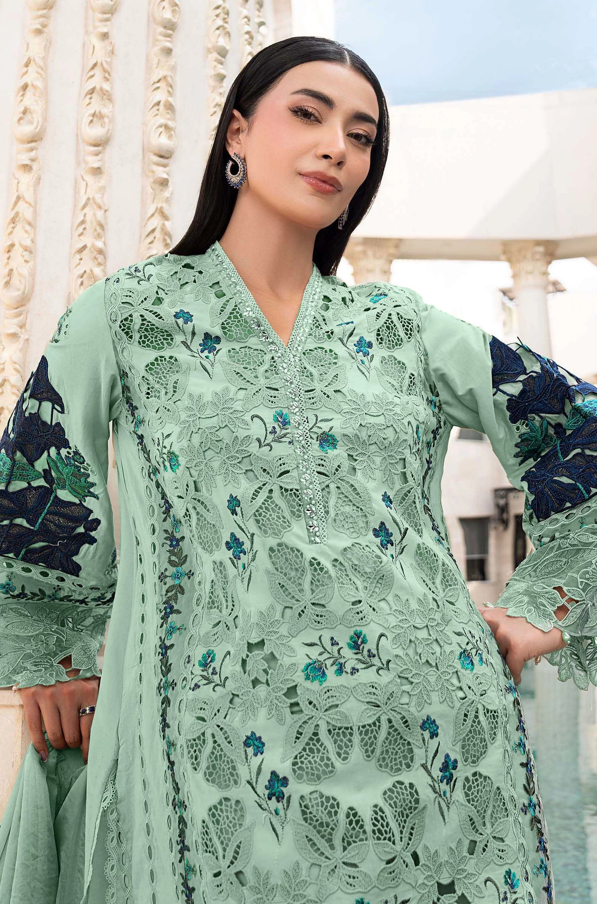 Embroidered Premium Viscose Suit CT-1933