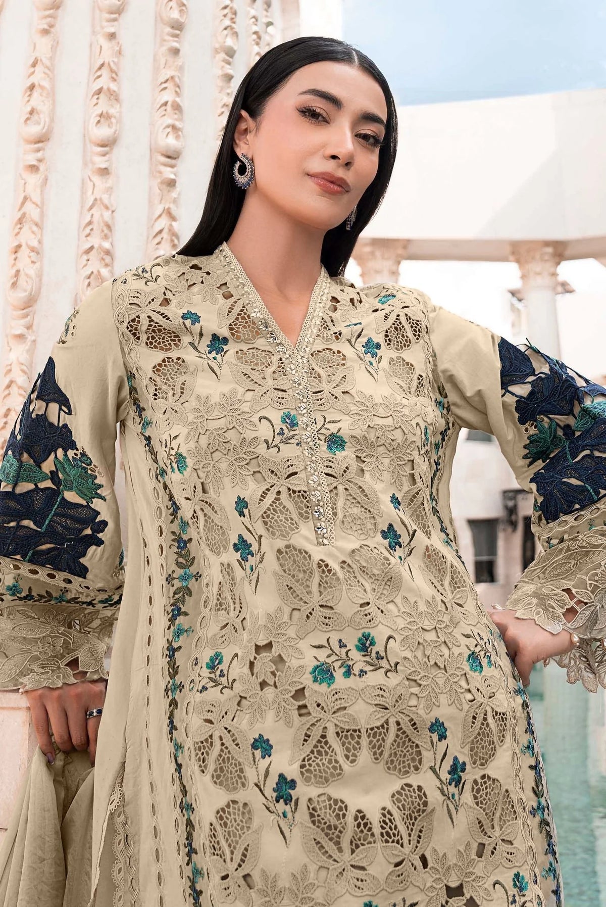 Embroidered Premium Viscose Suit CT-1933