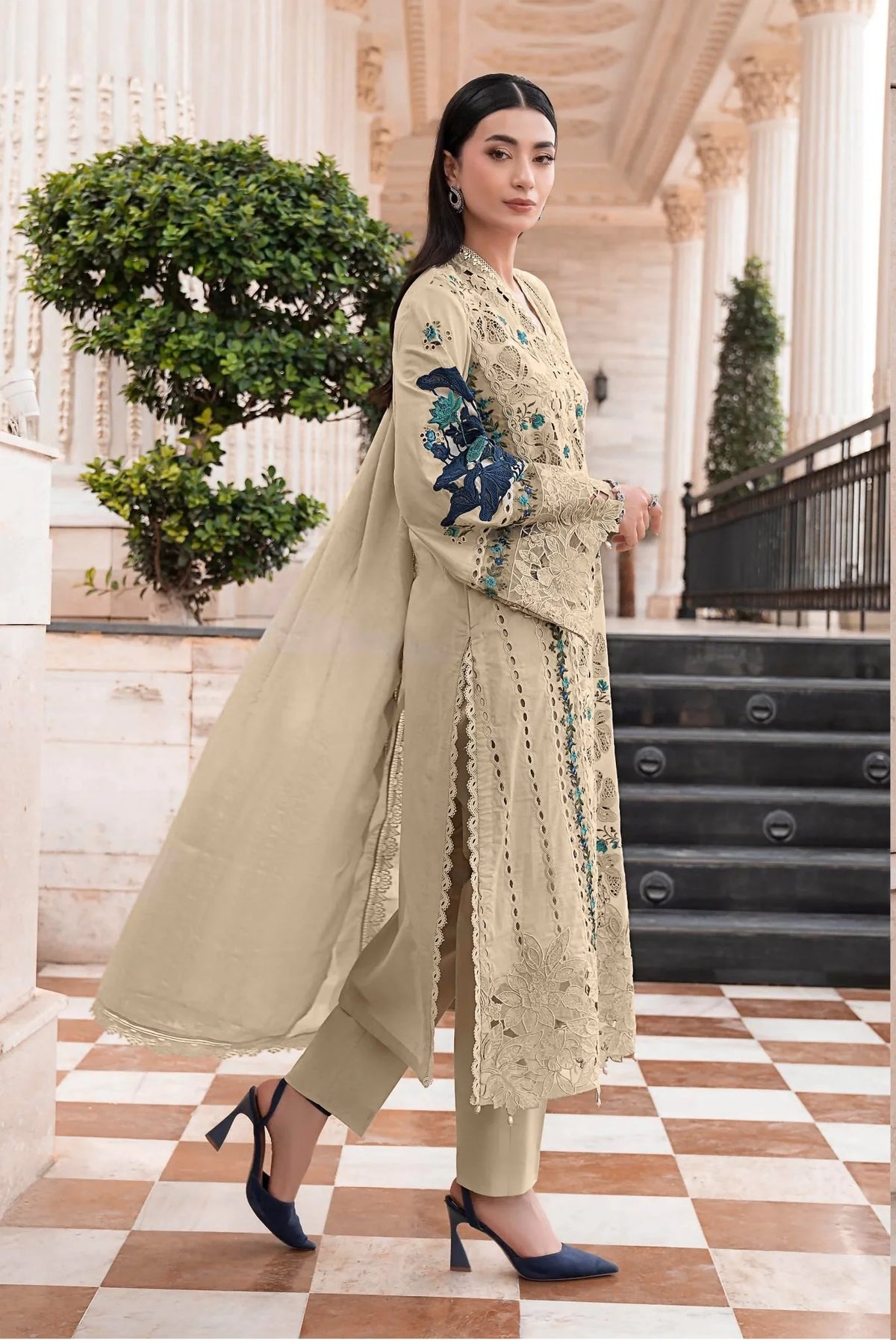 Embroidered Premium Viscose Suit CT-1933